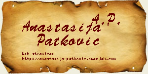 Anastasija Patković vizit kartica